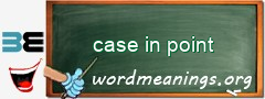 WordMeaning blackboard for case in point